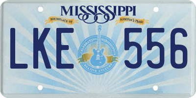 MS license plate LKE556