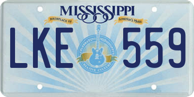 MS license plate LKE559