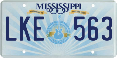 MS license plate LKE563