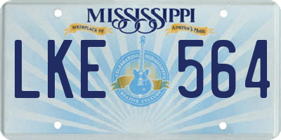 MS license plate LKE564