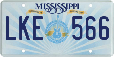 MS license plate LKE566