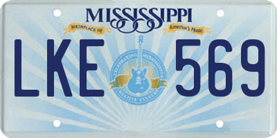 MS license plate LKE569