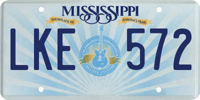 MS license plate LKE572