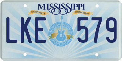 MS license plate LKE579