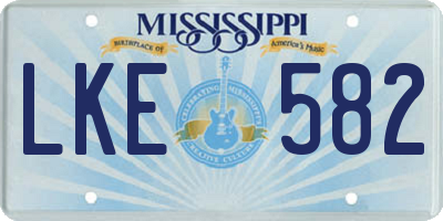 MS license plate LKE582