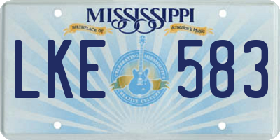 MS license plate LKE583