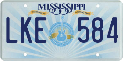 MS license plate LKE584