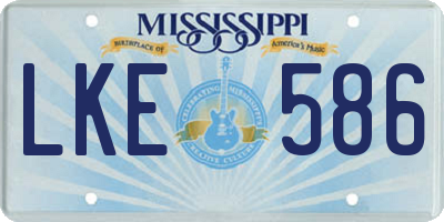 MS license plate LKE586