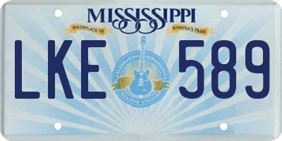 MS license plate LKE589