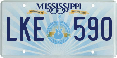 MS license plate LKE590