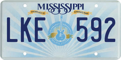 MS license plate LKE592