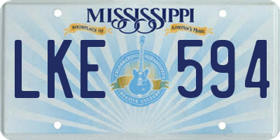 MS license plate LKE594
