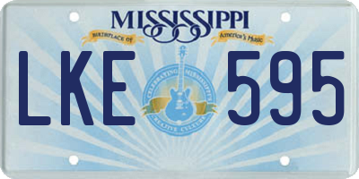 MS license plate LKE595