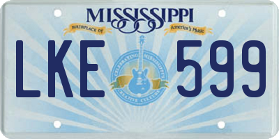 MS license plate LKE599