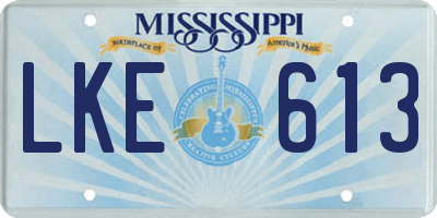 MS license plate LKE613