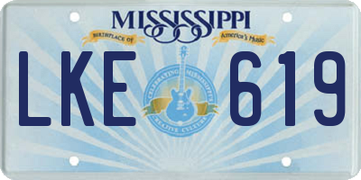 MS license plate LKE619
