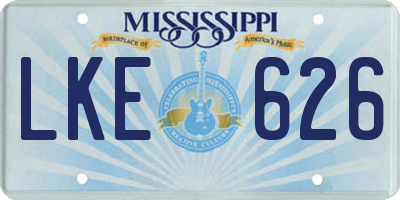 MS license plate LKE626