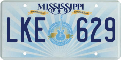 MS license plate LKE629