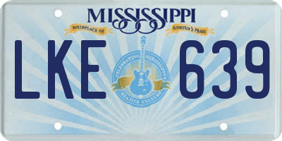 MS license plate LKE639