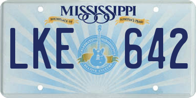 MS license plate LKE642