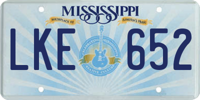 MS license plate LKE652