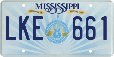 MS license plate LKE661