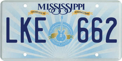 MS license plate LKE662