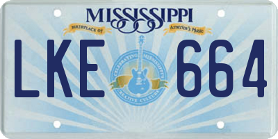 MS license plate LKE664