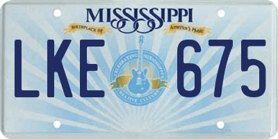 MS license plate LKE675