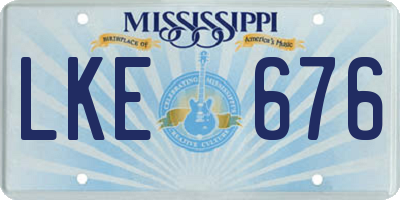 MS license plate LKE676