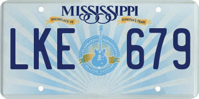 MS license plate LKE679