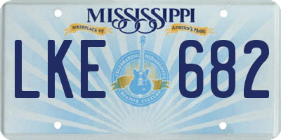 MS license plate LKE682