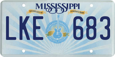 MS license plate LKE683