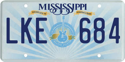 MS license plate LKE684