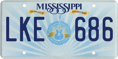 MS license plate LKE686