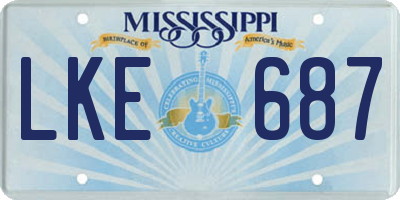 MS license plate LKE687