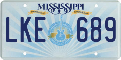 MS license plate LKE689