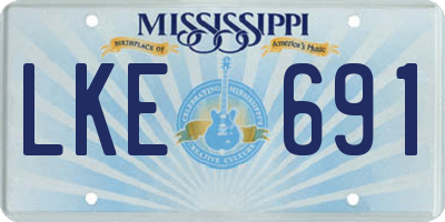 MS license plate LKE691