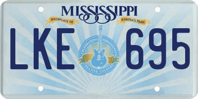 MS license plate LKE695