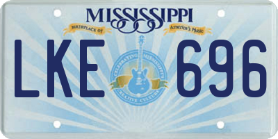 MS license plate LKE696