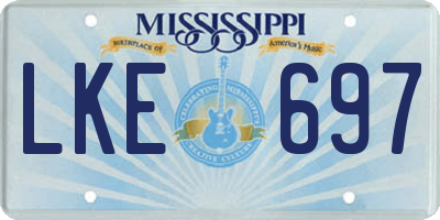 MS license plate LKE697