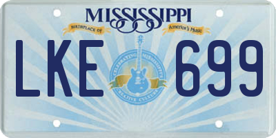MS license plate LKE699