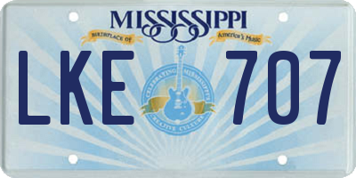 MS license plate LKE707