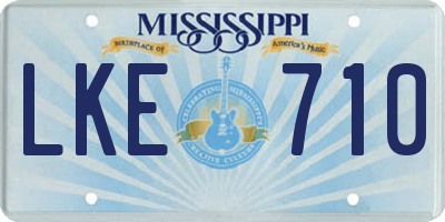 MS license plate LKE710