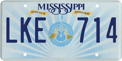 MS license plate LKE714