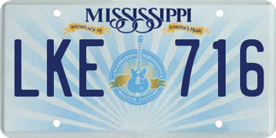 MS license plate LKE716