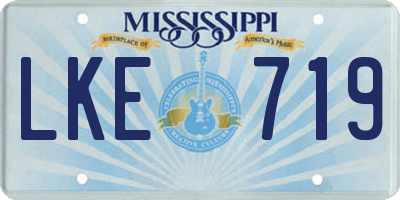 MS license plate LKE719