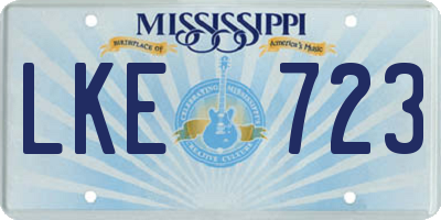 MS license plate LKE723