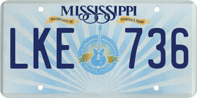 MS license plate LKE736