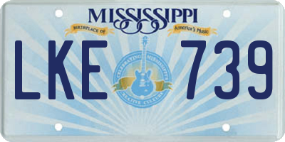 MS license plate LKE739